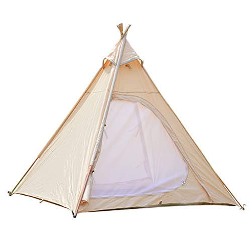 Pyramidenzelt Indianer-Tipi-Zelte mit Sonnenschutz 3 4 Personen Familienzelt Wasserdichtes Outdoor-Camping-Baumwollzelt Jurtenzelt für Bergsteigen Wandern Camping von VICIYOO