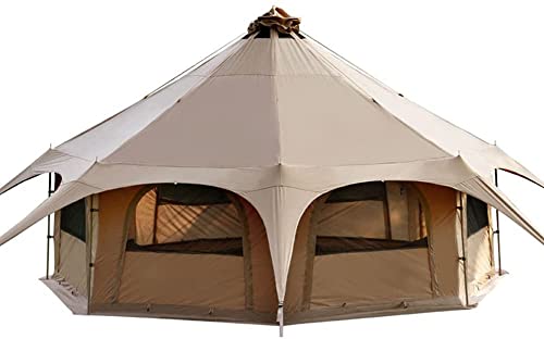 Tipi-Zelt aus Baumwolle, Pyramiden-Jurtenzelt, Multi-Personen-Familien-Glamping-Zelt, doppelschichtig, große wasserdichte Tipi-Zelte für 8–10 Personen, wunderschöne Land von VICIYOO