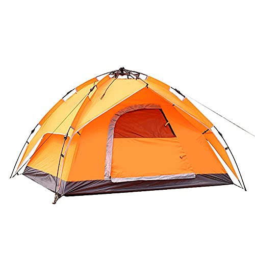 Zelt, Camping-Familienzelt, wasserdicht, doppellagig, Belüftung für den Außenbereich, 3–4 Personen, Orange von VICIYOO