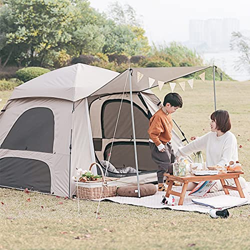 Zelt 210 x 210 cm Familienzelt für Partycamping, 3–4 Personenzelt mit Veranda, Sofortzelt, Pop-Up-Zelt, einfacher Aufbau, Gartenzelt für den Außenbereich von VICIYOO