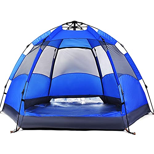 Zelt Outdoor Regenschutz, Pop Up Zelt für 3 bis 4 Personen Automatisches Öffnungszelt Sechseckig, UV-geschütztes Familiencamping, für Camping Rucksackreisen Wandern Stran von VICIYOO