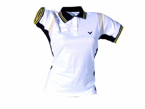 VICTOR Damen Polo Hemd Team 6680, weiß/schwarz/gelb, M von VICTOR