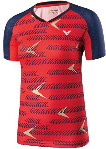 Victor Damen Shirt International Badmintonshirt, red, XS von VICTOR