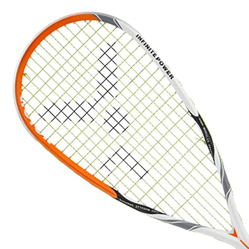VICTOR IP 3L N Squash Racket, 120 g, medium Balance with Teardrop/Open Throat headform, Strung, Racket Cover Included von VICTOR