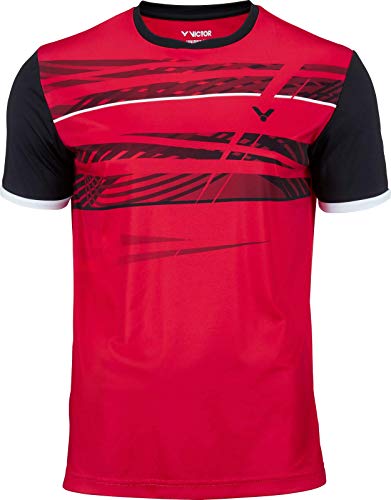 VICTOR Badmintonshirt/Squashshirt/Sportshirt T-Shirt Function Unisex, erhältlich Größen (rot, 140) von Victor