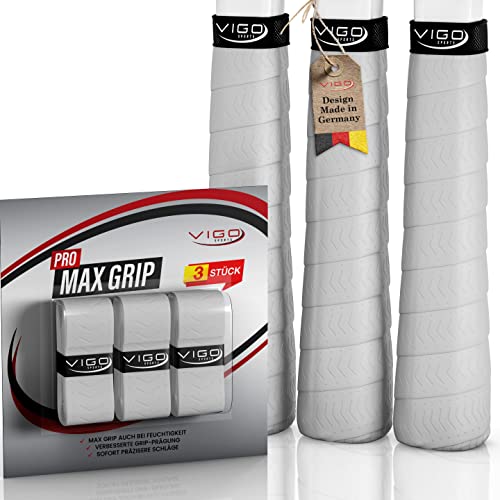 VIGO SPORTS - PRO MAXGRIP [3er Set] Overgrip Griffband Tennisschläger mit speziellem Profil für ultimativen Grip - Tennis Griffband für optimale Schlägerkontrolle mit einfacher Montage von VIGO SPORTS