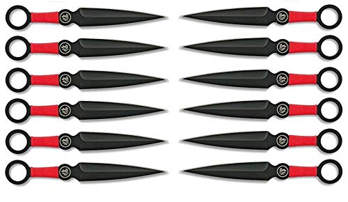 VIKING GEAR 12er Messer-Set Naruto Wurfmesser Throwing Knives - Outdoor Messer mit Etui - Gürtelmesser - Fliegende Pfeile - Kunai - von VIKING GEAR