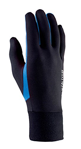VIKING Multifunktions Handschuhe Damen Herren mit Telefonsystem Ideal zum Skifahren und Radfahren, Runaway, Schwarz/Blau, 8 von VIKING