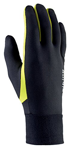 VIKING Multifunktions Handschuhe Damen und Herren - für Langlauf, Radsport, Wandern, Eislaufen - Runaway, 64 schw/neongrün, 7 von VIKING