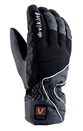 VIKING Skihandschuhe Champion/Berger 3 Farben Ski Handschuhe Thermoaktiv grau-schwarz Gr. 6 von VIKING