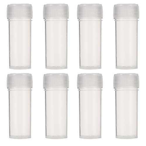 VILLCASE 100 Stück 5 ml Plastik-Probenfläschchen Aufbewahrung Mini-Fläschchen mit Deckel Fläschchen Aufbewahrungsbehälter Reagenzglas für kleine Gegenstände von VILLCASE