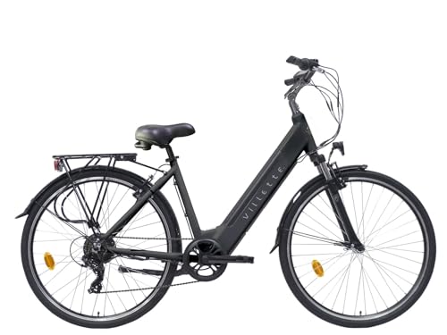 VILLETTE E-Bike Damen l'Amant Eco - 28 Zoll Elektrofahrrad - 7 Gänge e Bike - 10,4 Ah - Elektrisches Damenfahrrad - Integrierter Akku - Grau von VILLETTE