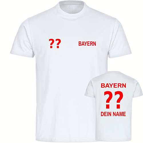VIMAVERTRIEB® Herren T-Shirt Bayern - Trikot mit Deinem Namen und Nummer - Druck: rot - Männer Shirt Fußball Fanartikel Fanshop - Größe: 3XL weiß von VIMAVERTRIEB
