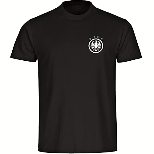 VIMAVERTRIEB® Herren T-Shirt Deutschland - Adler Retro - Druck: weiß - Männer Shirt Fanartikel - Größe: L schwarz von VIMAVERTRIEB