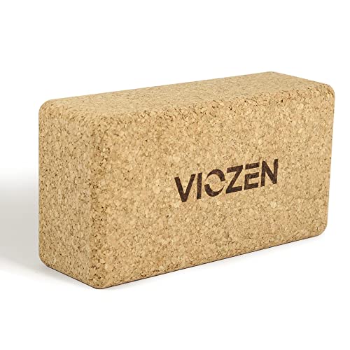 VIOZEN - Yoga Block Kork [100% Naturkork] - Yogablock für Yoga, Fitness, Pilates - Größe 22,7 x12 x 7,5 cm von VIOZEN