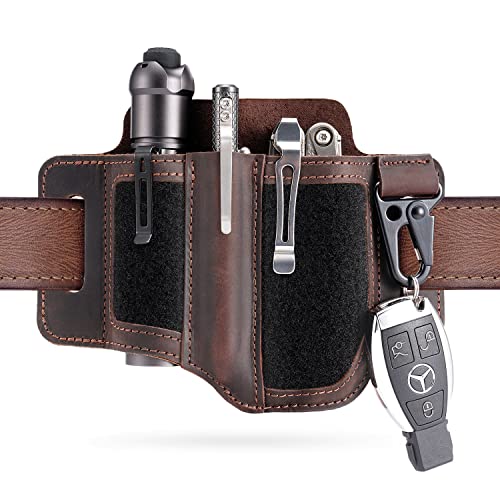 VIPERADE PL3 Multitool Scheide Lederscheide mit DIY Patch Bereich,EDC Taschen Organizer für Herren für Leatherman Multitool,Taschenlampenhalter mit Stifthalter,EDC Gürtel Organizer mit Schlüsselhalter von VIPERADE