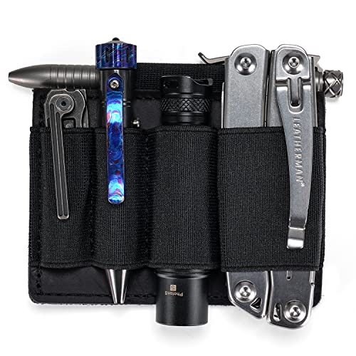 VIPERADE PL7 Elastischer EDC Organiser Klein Klett Organizer Insert mit 5 Elastische Einschubtaschen,Elastischer EDC Pouch Multitools Organiser Holster,Klett Organizer Panel -L von VIPERADE