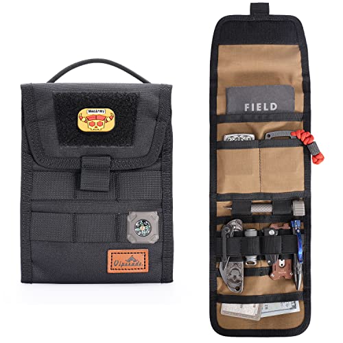 VIPERADE VE12 Taktische Falttasche, Molle Werkzeugtasche, dreifach gefaltete Werkzeugtasche, nützlicher EDC-Taschen-Organizer für den Außenbereich und den täglichen Gebrauch (Schwarz) von VIPERADE