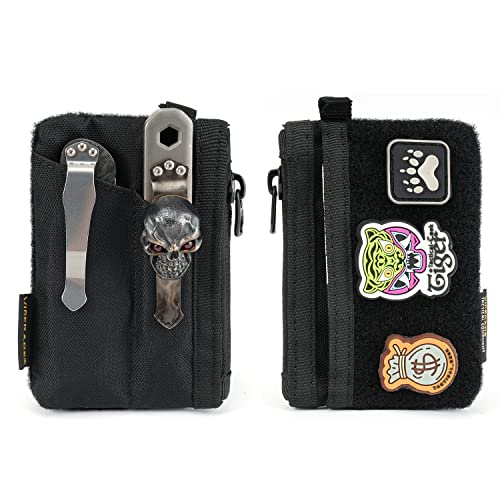 VIPERADE VE17 Mini EDC Pocket Pouch,Kleiner EDC Organizer mit 4 Taschen,Mini EDC Werkzeugtasche mit Klettverschlussbereich,Mini EDC Tasche Multitool Organizer Klein Rucksack-Zusatztasche -Schwarz von VIPERADE