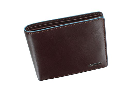 VISCONTI Alps Kollektion OZWALD Leder Brieftasche, doppelt gefaltet, mit RFID-Schutz ALP85 Braun von VISCONTI