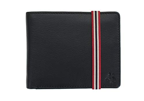 VISCONTI Bond-Kollektion Brieftasche Herren, Leder, mit Elastik-Verschluss, RFID-Schutz BBD707 Schwarz von VISCONTI