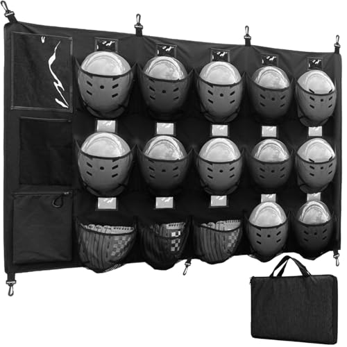 VISEMAN Helmtasche zum Aufhängen, für Baseball, Softball, Dugout, Organizer für 15 Spieler, Helme, Handschuhe, Bälle zur Aufbewahrung von VISEMAN