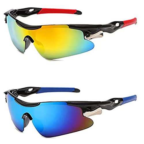 VISTYL 2 Stück Schnelle Brille, Farbige Fahrradbrille, Sonnenbrille mit UV-Schutz, für Das Tägliche Reisen und Laufen(2 Farben) von VISTYL