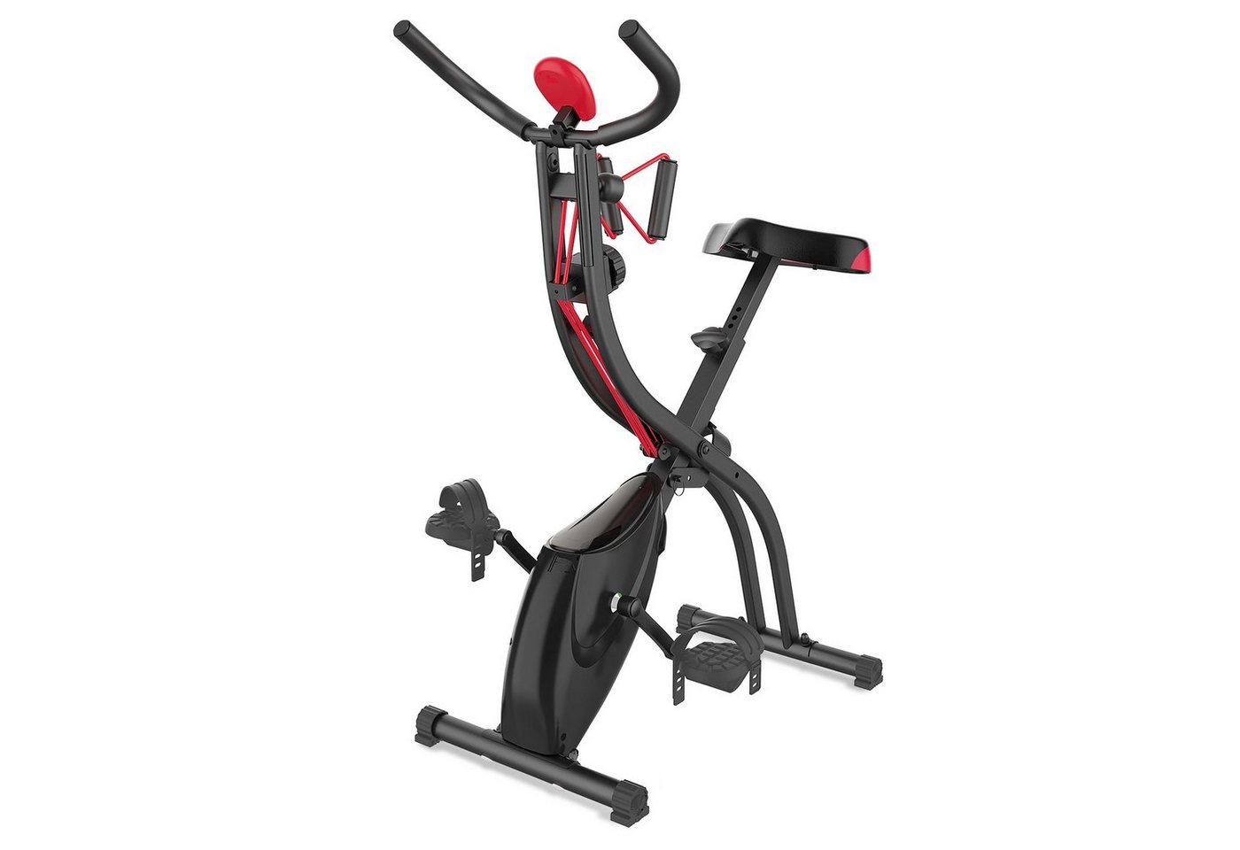 VITALmaxx Fitnessbike Heimtrainer Fitness Bike Cardiobike, mit Expanderbänder - schwarz/rot von VITALmaxx