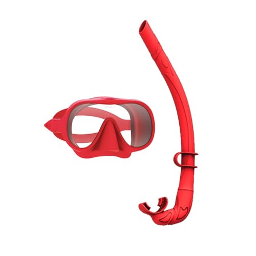 Schnorchelmaske Unisex, Schnorchel und Anti-Leck Taucherbrille, Schnorchelmaske Vollmaske aus Schwimmbad Spielzeug für Kinder Erwachsene -Red||1 Size von VIXANI