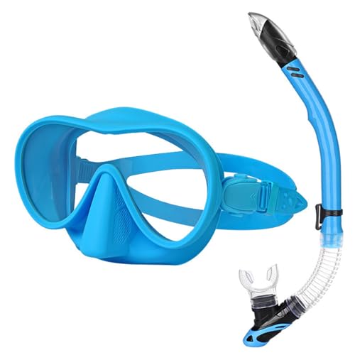 Schnorchelmaske Unisex, Sicherheit Atmen Schnorchel, Professionelle Schnorchelausrüstung für Erwachsene Kinder -Blue||1 Size von VIXANI