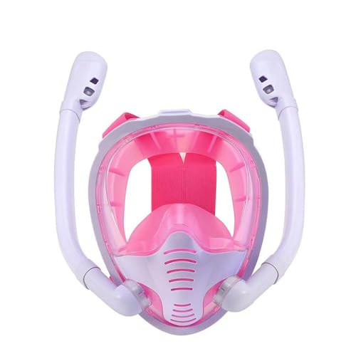 Schnorchelset Erwachsene, wasserdichte Tauchmaske, Professionelle Schnorchelausrüstung für Erwachsene Kinder -White+ Pink||L/XL（Adult Version） von VIXANI