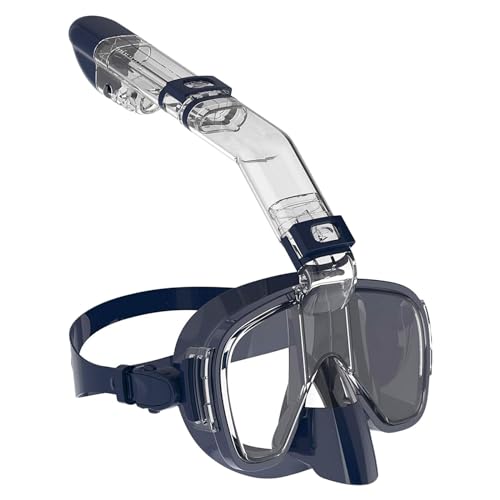 Schwimmbrille Erwachsene, Panorama-Weitblick Tauchmaske, Professionelle Schnorchelausrüstung für Erwachsene Kinder -Navy Blue||S von VIXANI