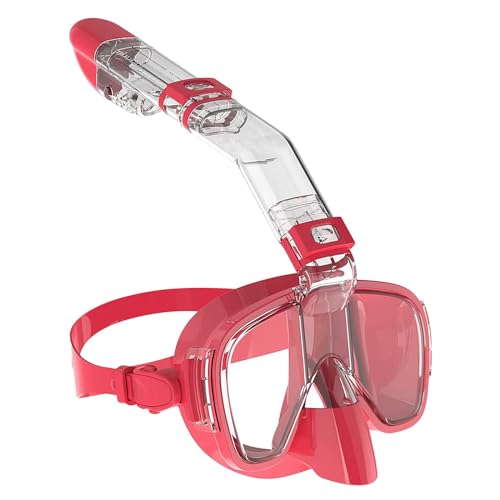 Schwimmbrille Erwachsene, Panorama-Weitblick Tauchmaske, Professionelle Schnorchelausrüstung für Erwachsene Kinder -Red ||S von VIXANI