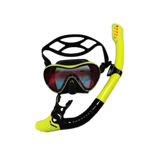 Schwimmbrille Erwachsene, Panorama-Weitblick Tauchmaske, Schnorchelmaske für Tauchen Wassersport und Schnorcheln für Kinder Erwachsene -Black+Yellow||1 Size von VIXANI