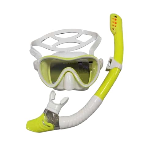 Schwimmbrille Erwachsene, Panorama-Weitblick Tauchmaske, Schnorchelmaske für Tauchen Wassersport und Schnorcheln für Kinder Erwachsene -Yellow 2||1 Size von VIXANI