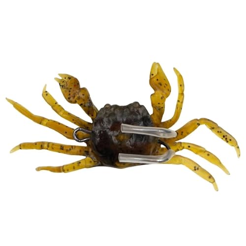 Bionic Krabbe Silikon Weichen Köder Künstliche Lebensechte Angeln Köder 100mm 34g Süßwasser Fisch Jig Kopf Köder for Angelgerät (Color : Brown) von VJKAKZZPY