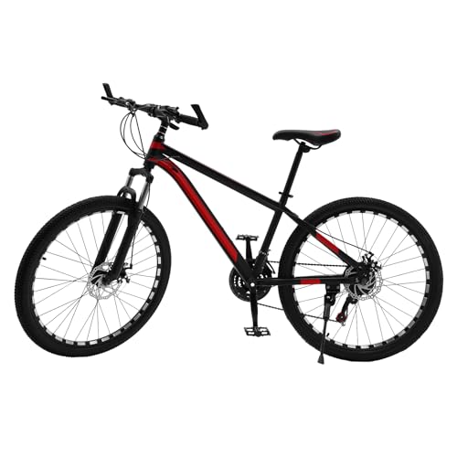 VKROOD 26 Zoll Mountainbike, 21 Gang-Schaltung Kinderfahrrad mit Vollfederung & Scheibenbremsen, Fahrrad für Mädchen, Jungen, Herren & Damen (Schwarz Blau) von VKROOD