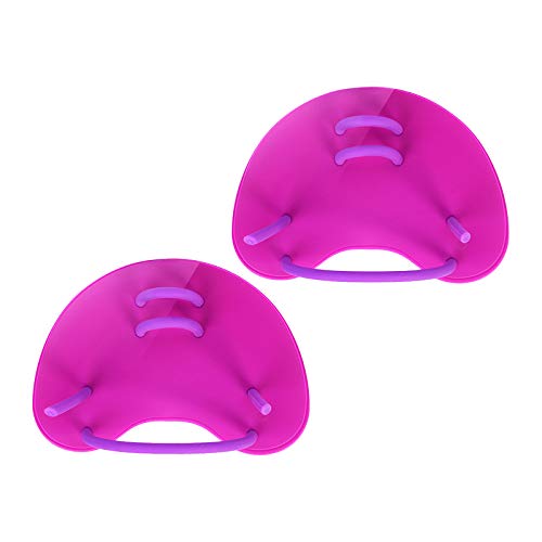 VKTY Schwimmpaddel für Erwachsene und Kinder, für Schwimmtraining, 2 Stück, verstellbar, professionelle Schwimm-Paddel, Pink von VKTY