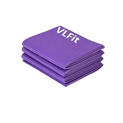 VLFit Klappbare Matte, Fitness, Yoga, Pilates - 6mm Sportmatte, rutschfest- Reise Yogamatte faltbar (LILA) von VLFit