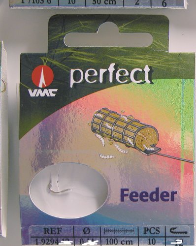 VMC Perfect Feeder gebundene Feederhaken 100cm Vorfachlänge, Hakengröße:12 von VMC