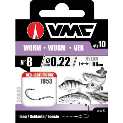VMC Worm Red 60cm Nylon 0.22 H6 von VMC
