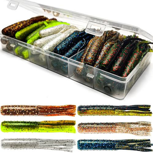 VMSIXVM Tube Baits Crappie Lure Tube Jig Heads Fishing Lures Kit, Tube Lure Soft Plastic Swimbait Grub Worm for Crappie, Barsch, Forelle, Tube Hook Crappie Jig Bait Fishing Gear for Freshwater von VMSIXVM