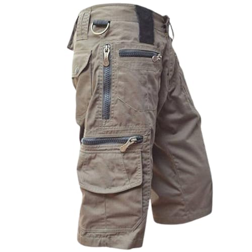 Herren-Outdoor-Sport-Fitness-Multifunktions-Shorts, Cargo-Shorts für Herren mit Mehreren Taschen, Taktische Shorts (2,4XL) von VNDUIFH