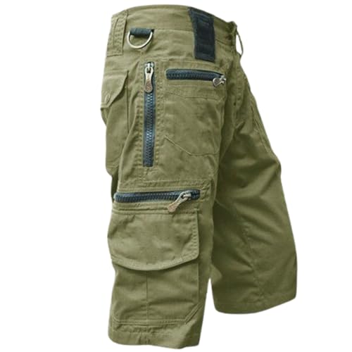 Herren-Outdoor-Sport-Fitness-Multifunktions-Shorts, Cargo-Shorts für Herren mit Mehreren Taschen, Taktische Shorts (4,M) von VNDUIFH