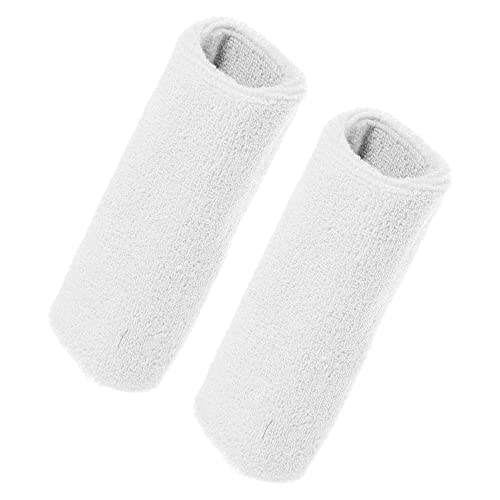 VOCOSTE 1 Paar Handgelenk-Schweißbänder, Schweißabsorbierendes Baumwoll-Frottee-Garn-Latex, Weiß 8x15cm von VOCOSTE