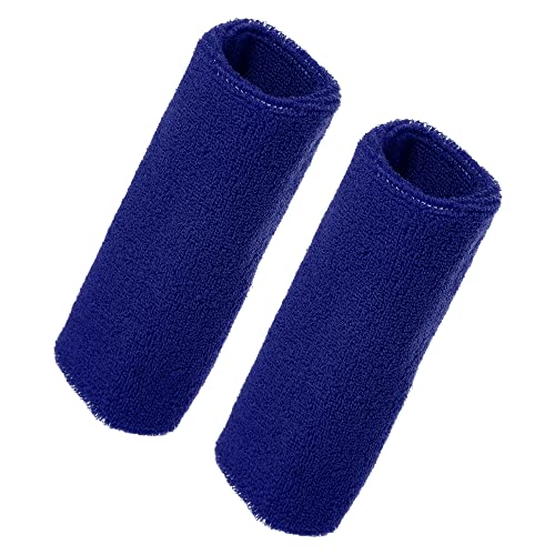 VOCOSTE 1 Paar Handgelenk Schweißbänder schweißabsorbierend Baumwoll Frottee Garn Latex 8x15cm blau von VOCOSTE
