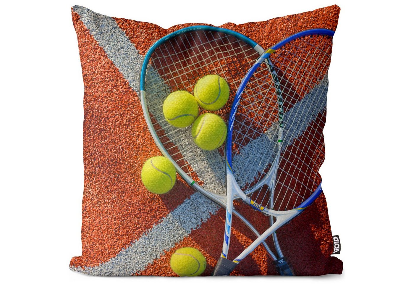 Kissenbezug, VOID (1 Stück), Tennis Platz Court Schläger Sport Ball Tennisball Tennischläger Freiz von VOID