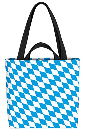 VOID Bayern Weiss-Blau Raute Tasche 33x33x14cm,15l Einkaufs-Beutel Shopper Einkaufs-Tasche Bag von VOID