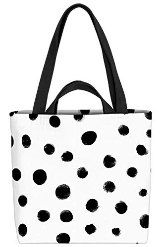 VOID Black Dots Tasche 33x33x14cm,15l Einkaufs-Beutel Shopper Einkaufs-Tasche Bag von VOID