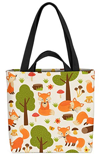 VOID Füchse im Wald Tasche 33x33x14cm,15l Einkaufs-Beutel Shopper Einkaufs-Tasche Bag von VOID